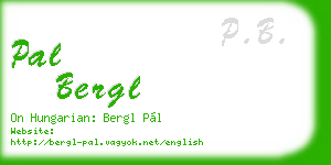 pal bergl business card